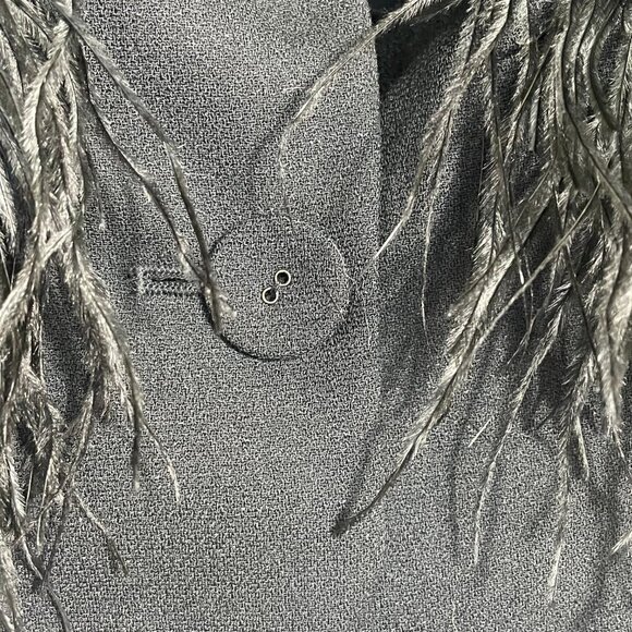 NWT Magaschoni Designer Runway Feather Sequin Cropped Evening Statement Blazer 4 - Picture 10 of 16